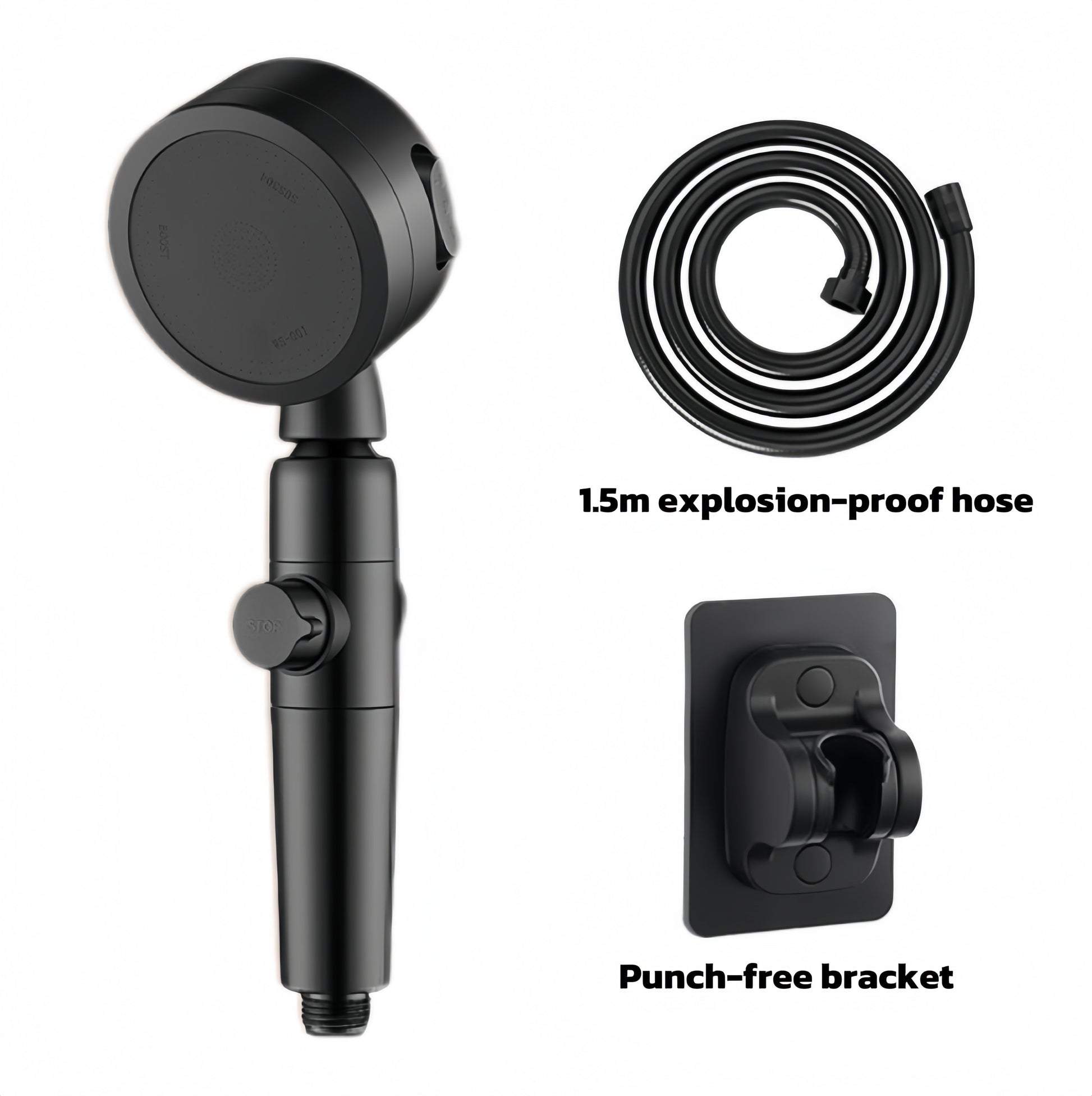 High Pressure Handheld Shower Head with 5 FT Hose and On/Off Switch