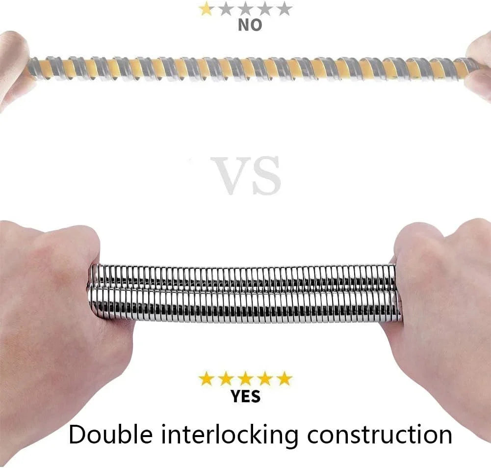 1/2" 1.5m Stainless Steel Shower Hose – Anti - Kink, Leak - Resistant, Durable, Chrome/Silver Universal Fit - THEONESHOWER