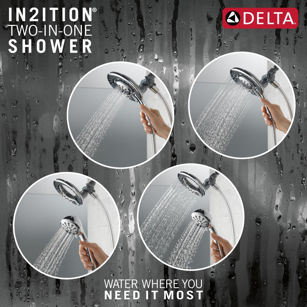 Chrome 2-in-1 Dual Shower Head with Handheld