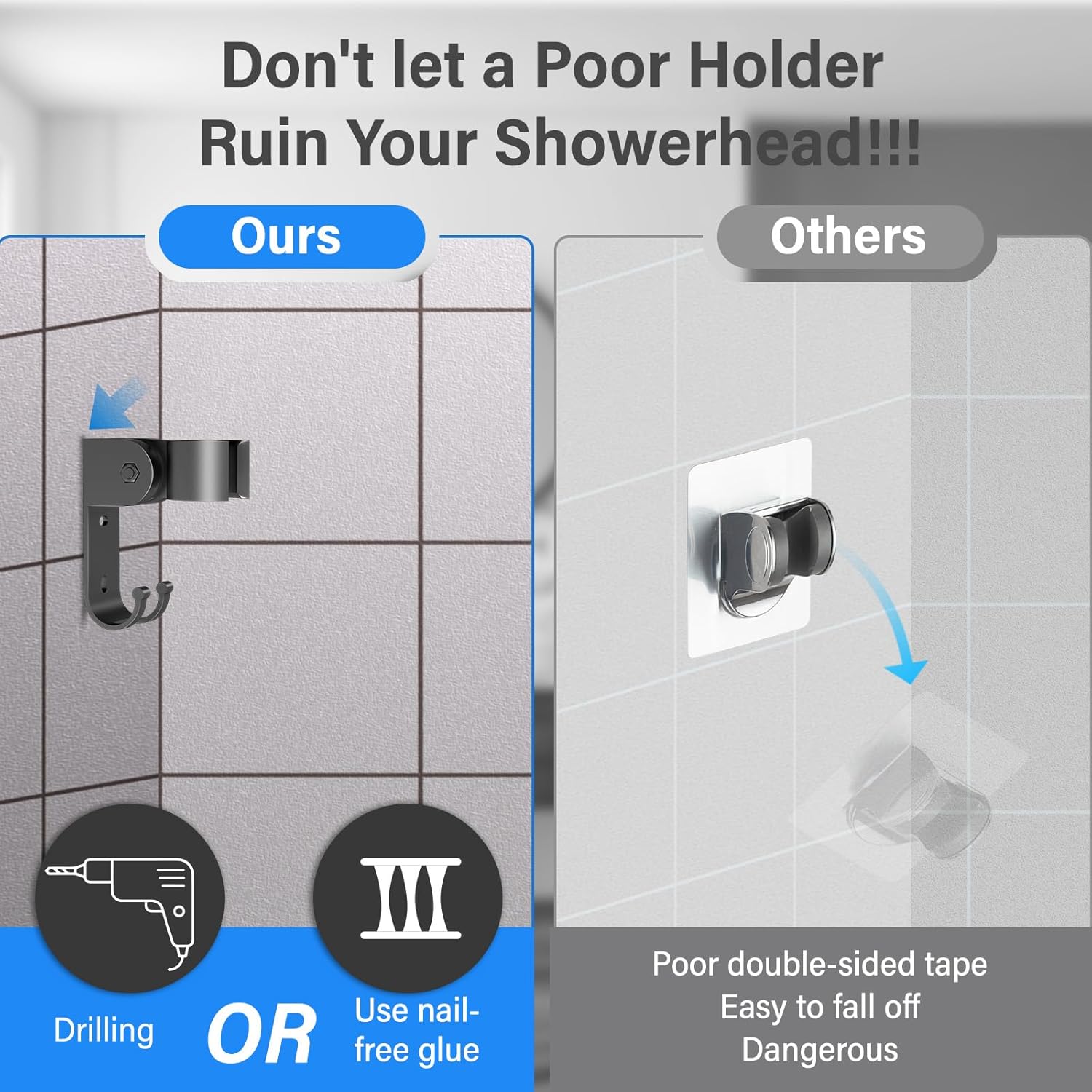 Dual Shower Head for Couples Bathroom