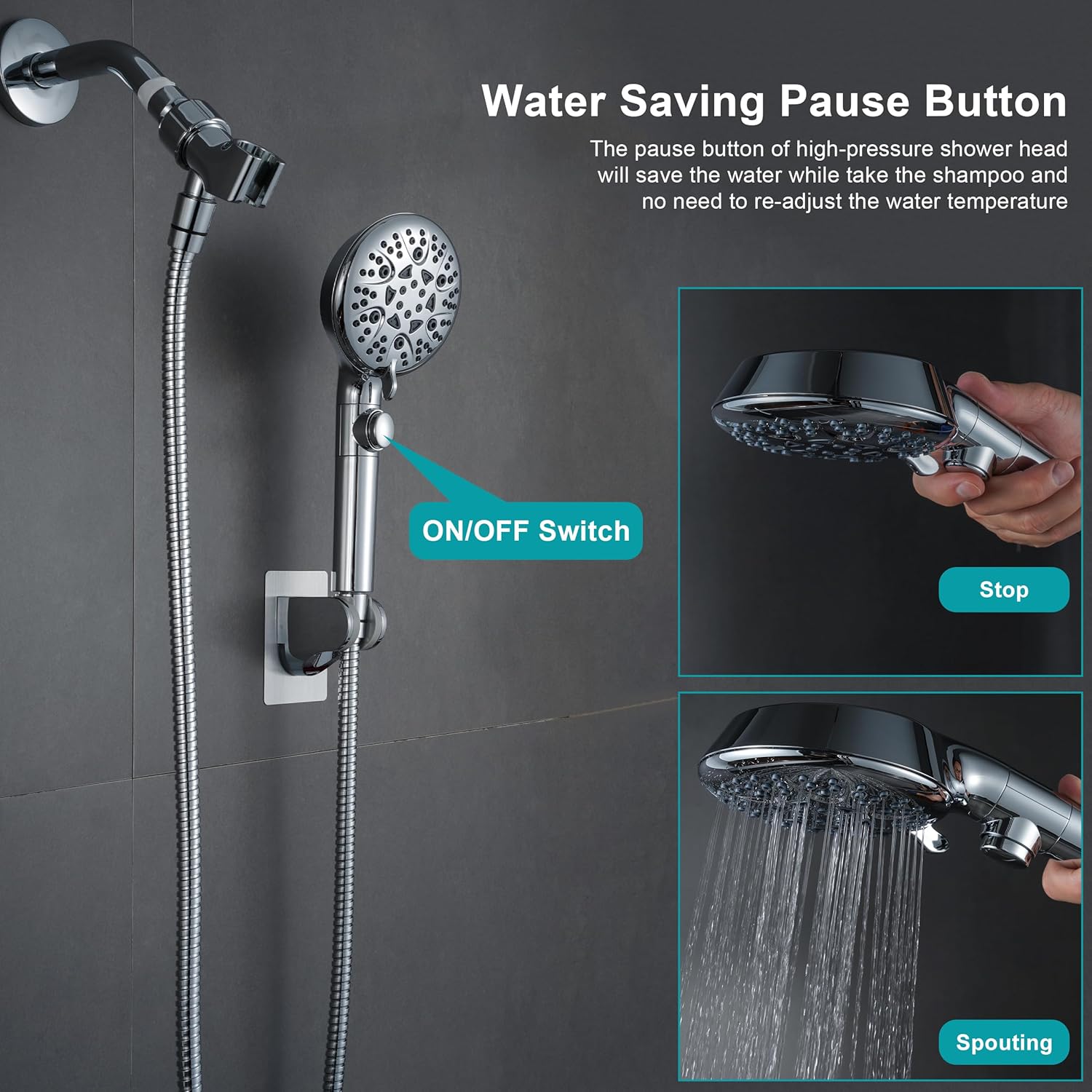 8-mode handheld shower hea