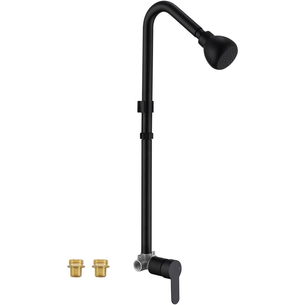 Matte Black Outdoor Shower Head Powerful Rainfall Spray