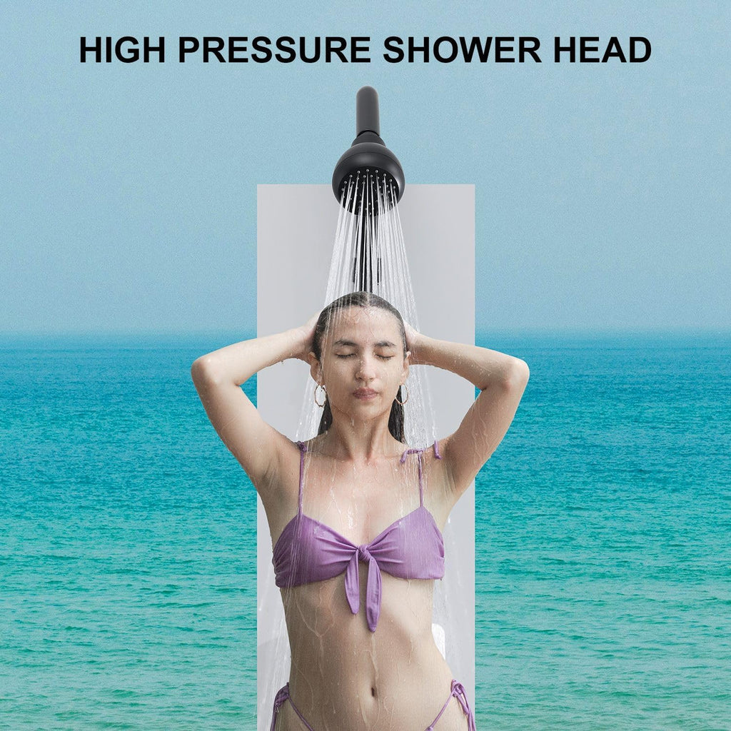 Matte Black Outdoor Shower in Backyard Poolside Yard