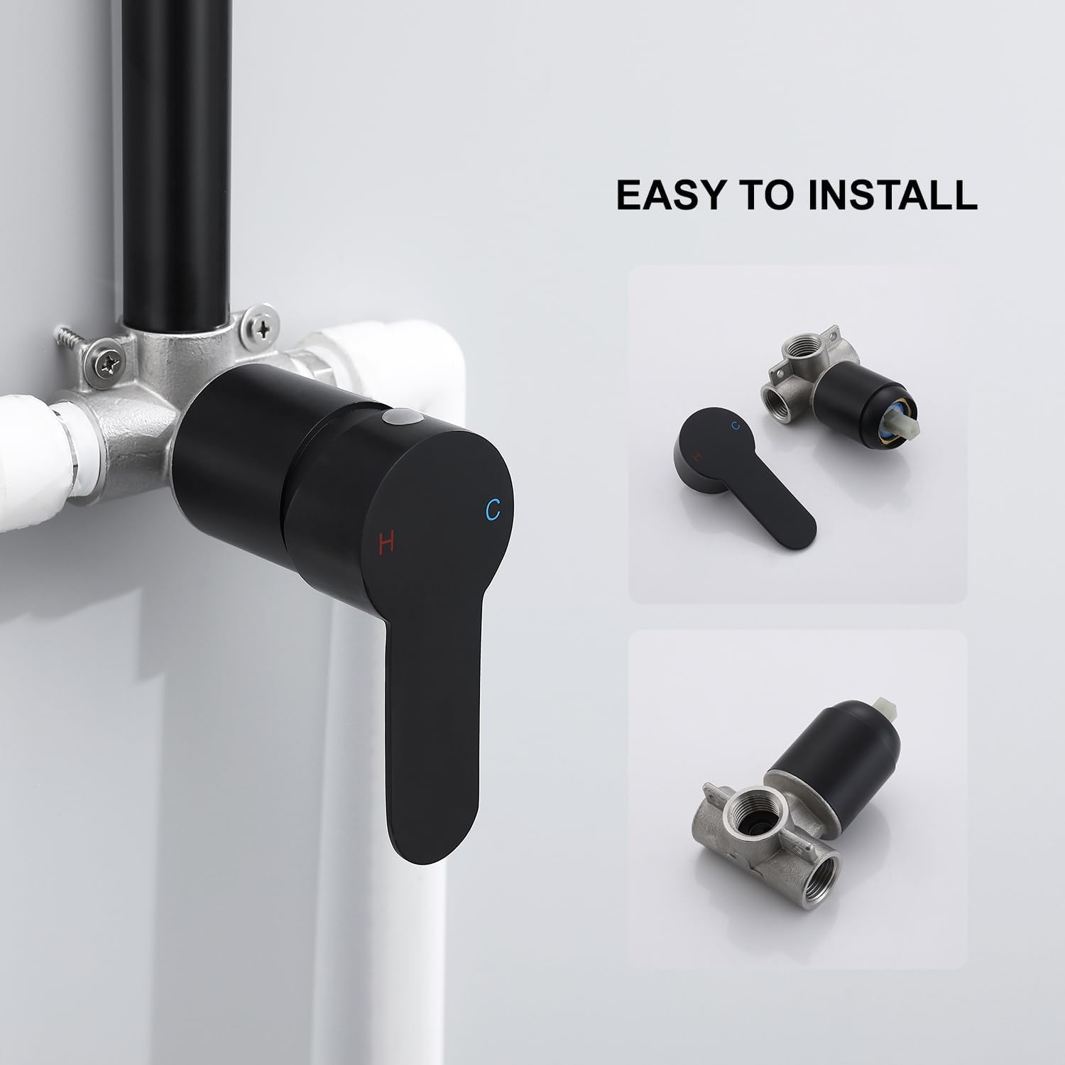 304 Stainless Steel Matte Black Outdoor Shower Valve