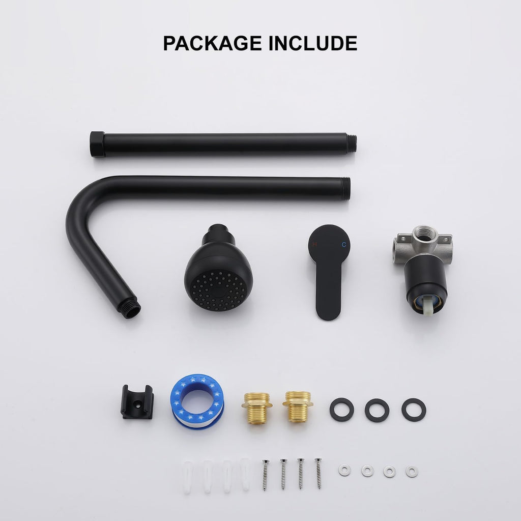 Matte Black Single Handle Hot & Cold Outdoor Faucet