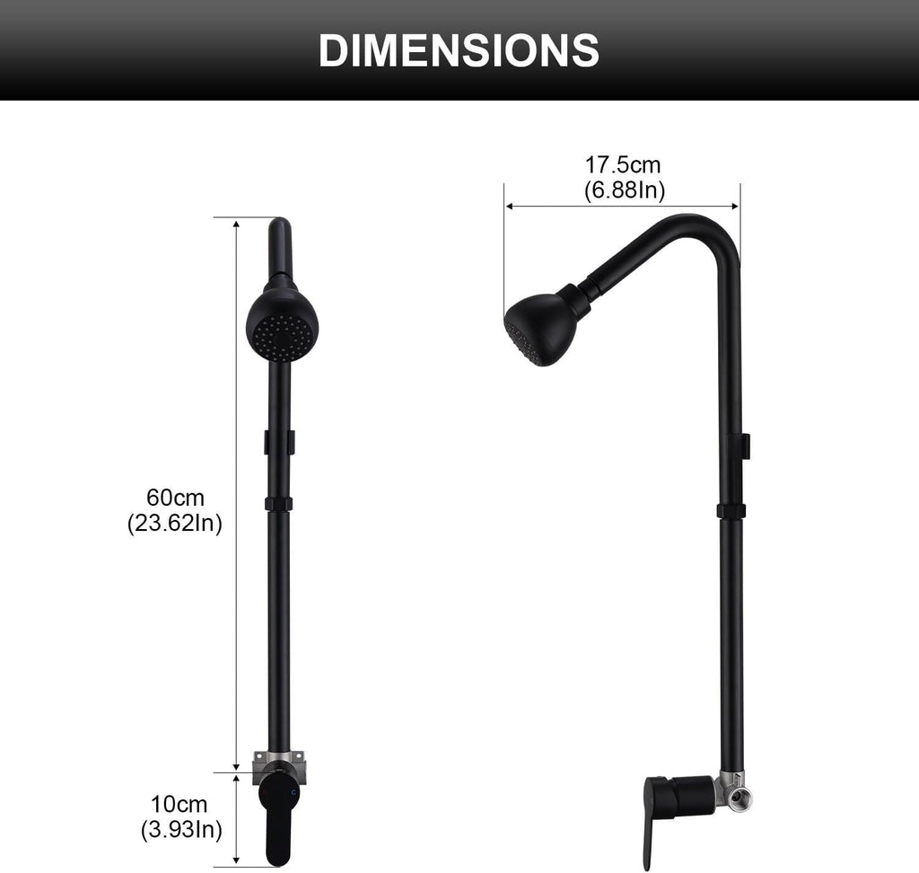 Matte Black Outdoor Shower System with High Pressure Head