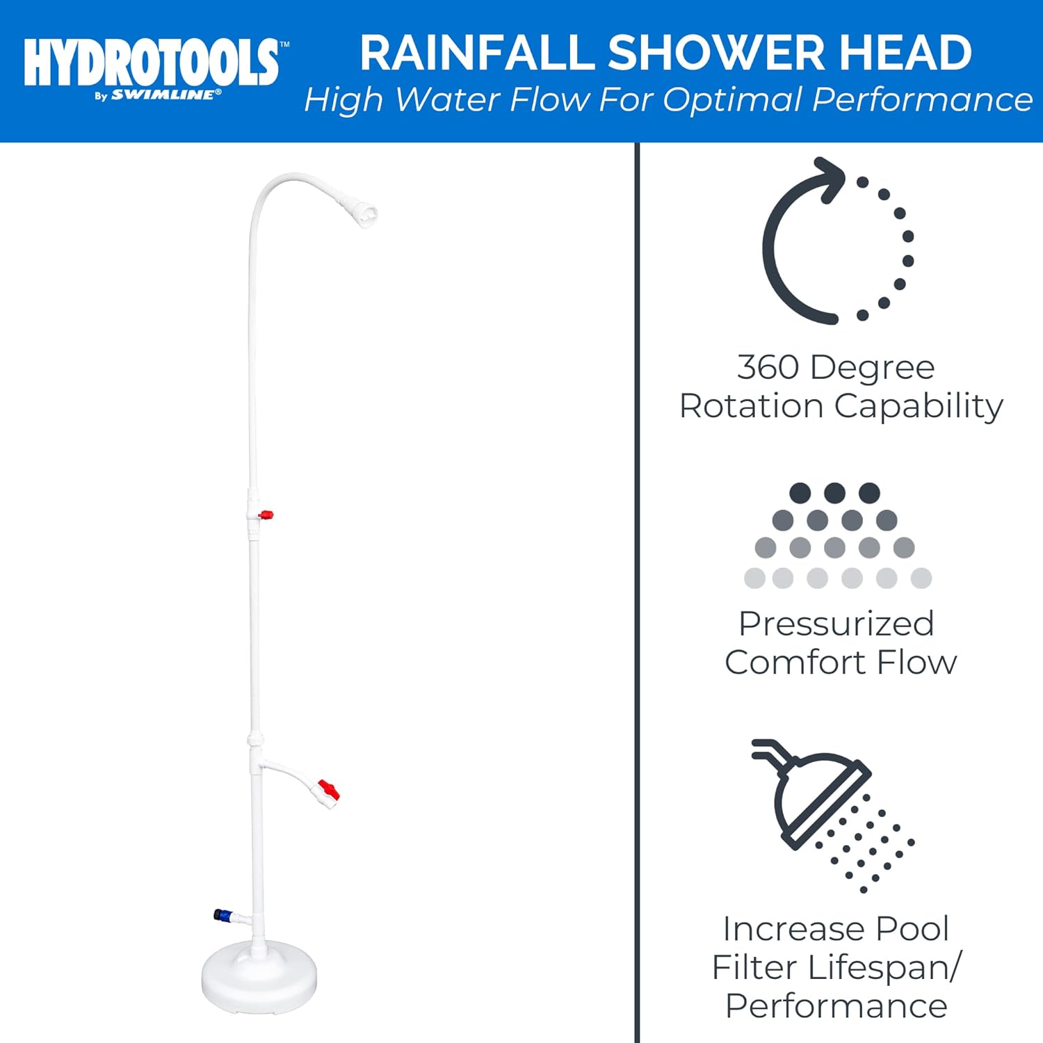 Adjustable Shower Head with Pressurized Spray