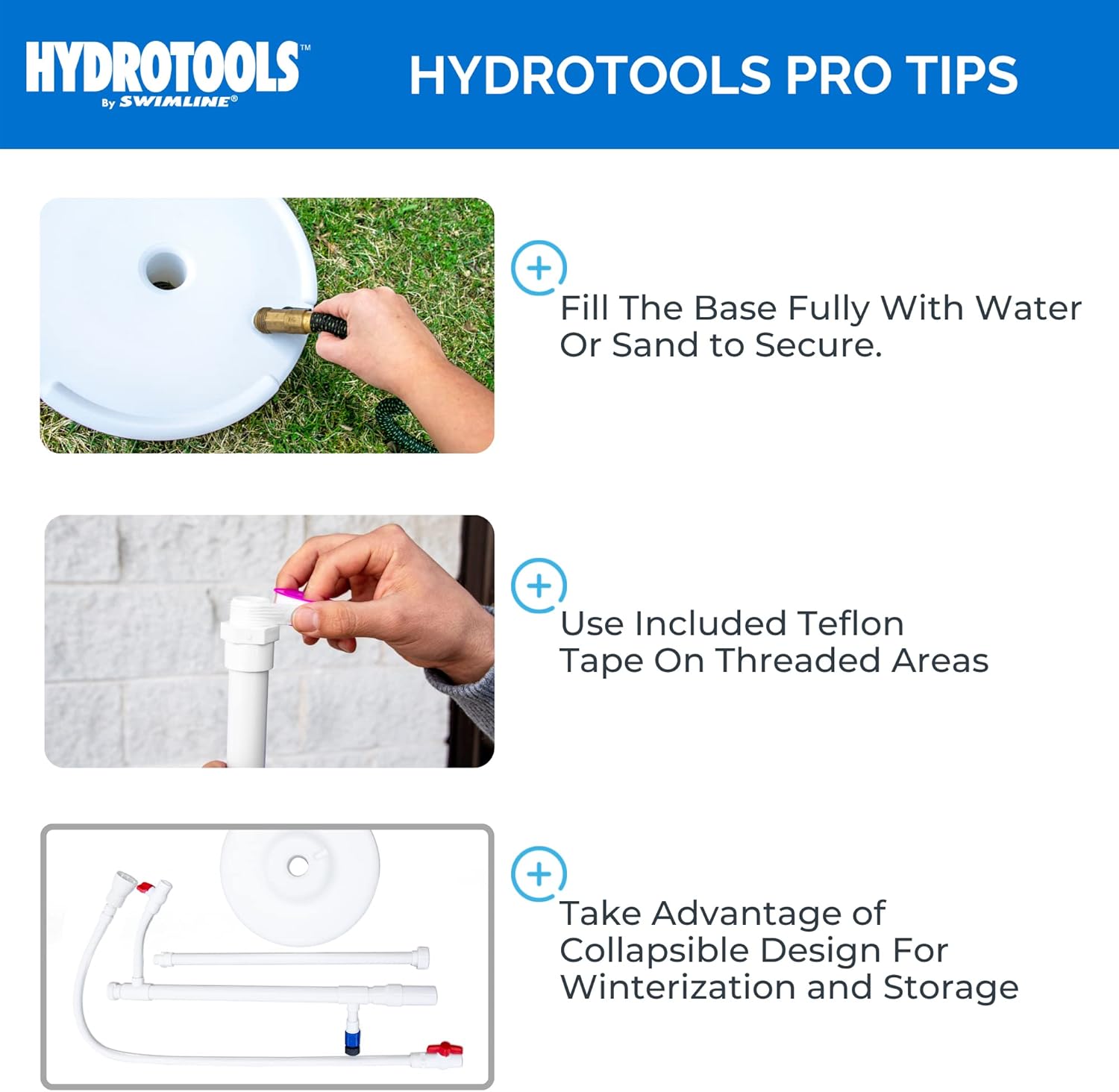 HydroTools 7 Foot Pool Shower Connected to Garden Hose