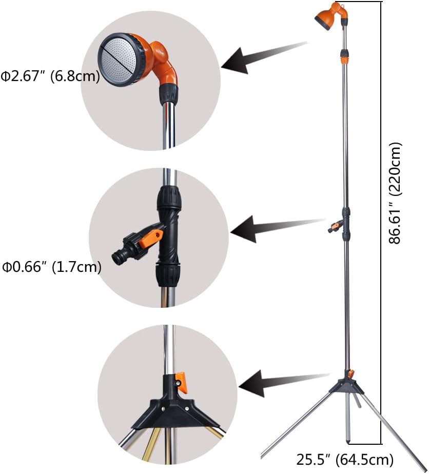 Rust-Proof Aluminum Portable Outdoor Shower