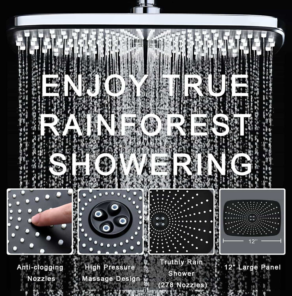 12 Inch Rainfall Shower Head with Handheld