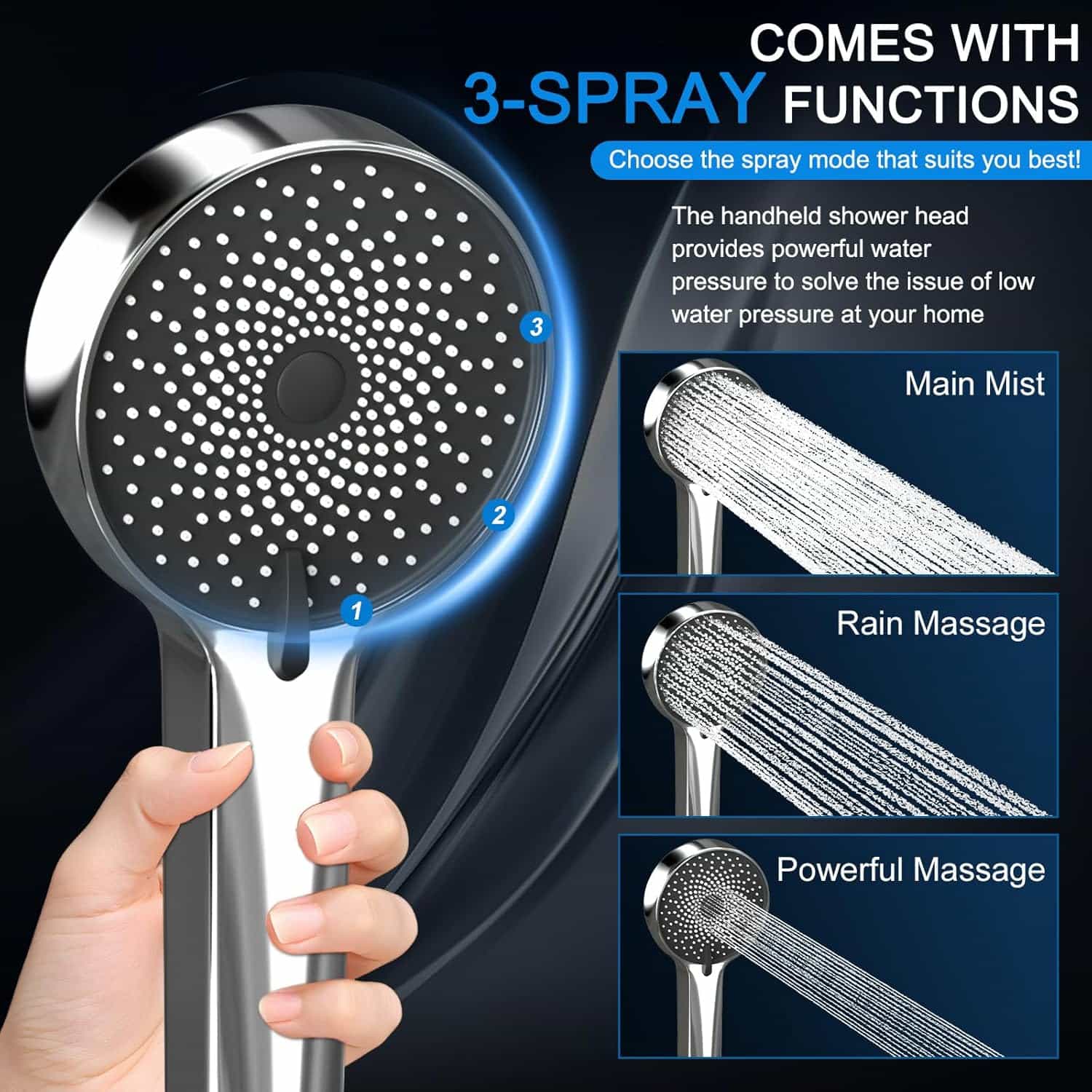 10 Inch Rainfall Shower Head with Handheld Combo