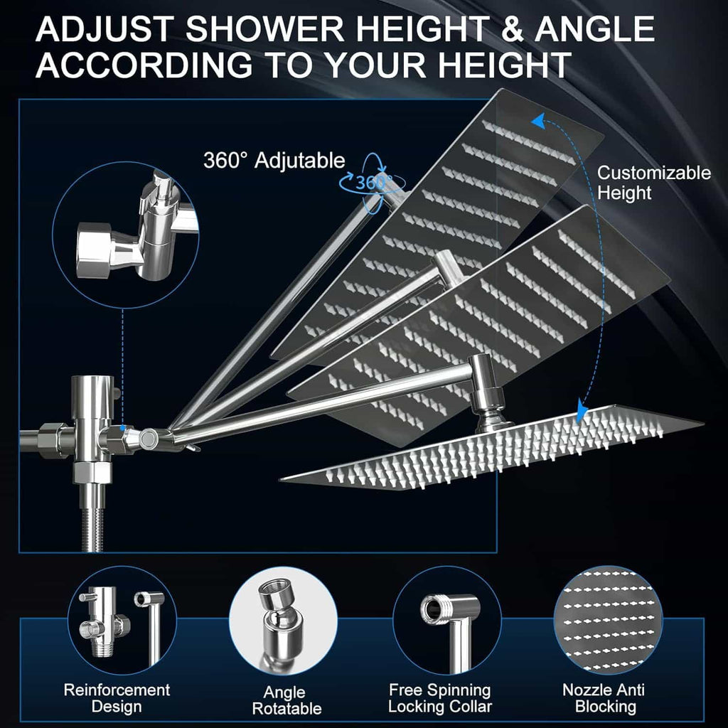 10 Inch Rainfall Shower Head with Handheld Combo