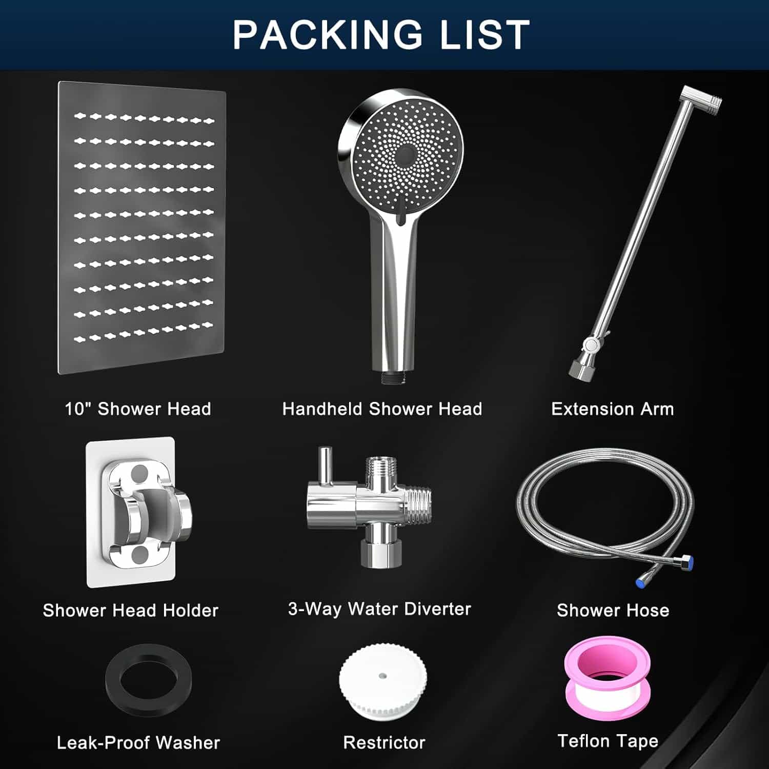 10 Inch Rainfall Shower Head with Handheld Combo