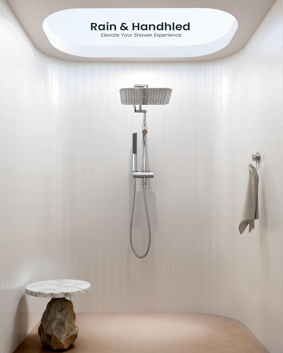 10 Inch All Metal Rainfall Shower Head Combo