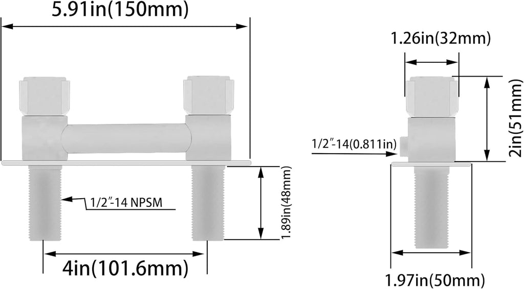 Chrome RV shower faucet kit