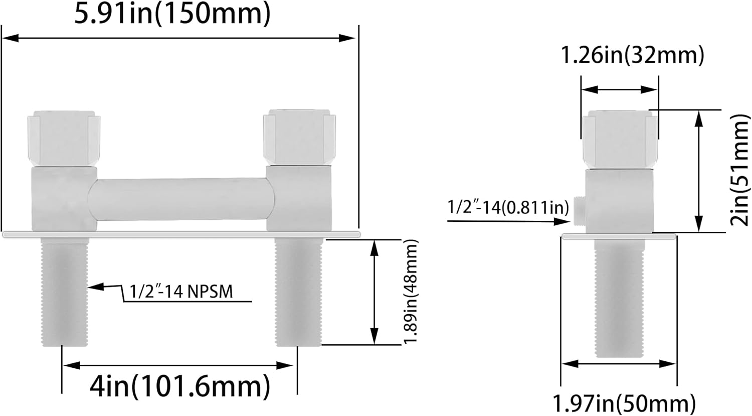 Chrome RV shower faucet kit