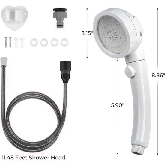Hand Held Showerhead with 11.48 FT Garden Hose - THEONESHOWER