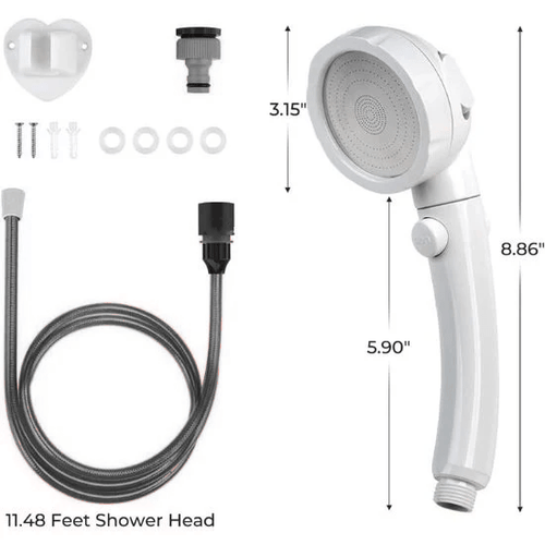 Hand Held Showerhead with 11.48 FT Garden Hose - THEONESHOWER