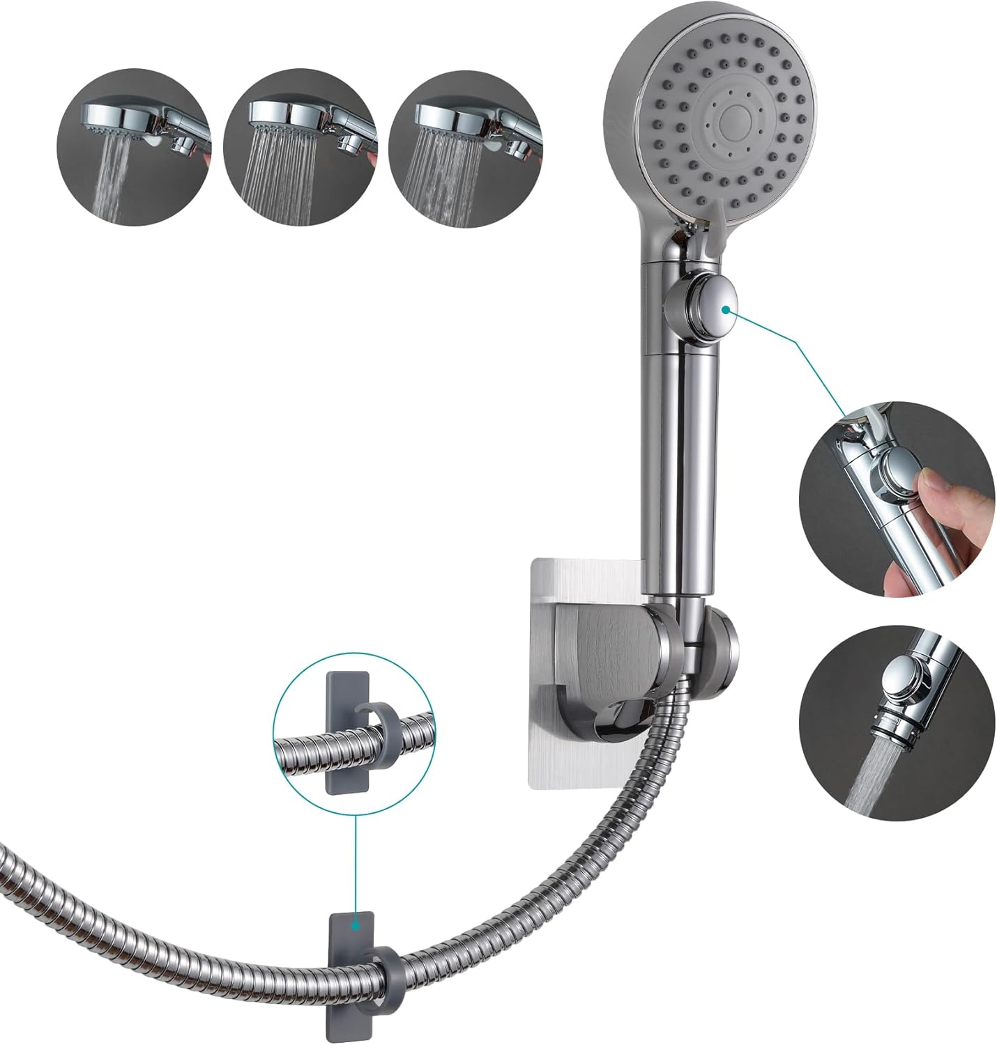 Handheld 5 - Spray Shower Head with Switch – High - Pressure & Water - Saving for Camper & RV - THEONESHOWER