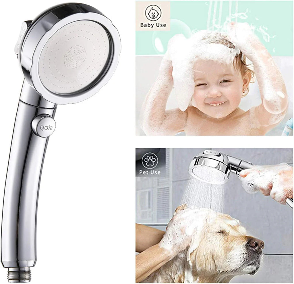 High Pressure Camper Shower Head with Hose – Handheld 3 Spray Settings, ON/OFF Pause Switch, Removable Shower Wand with Adjustable Bracket - THEONESHOWER