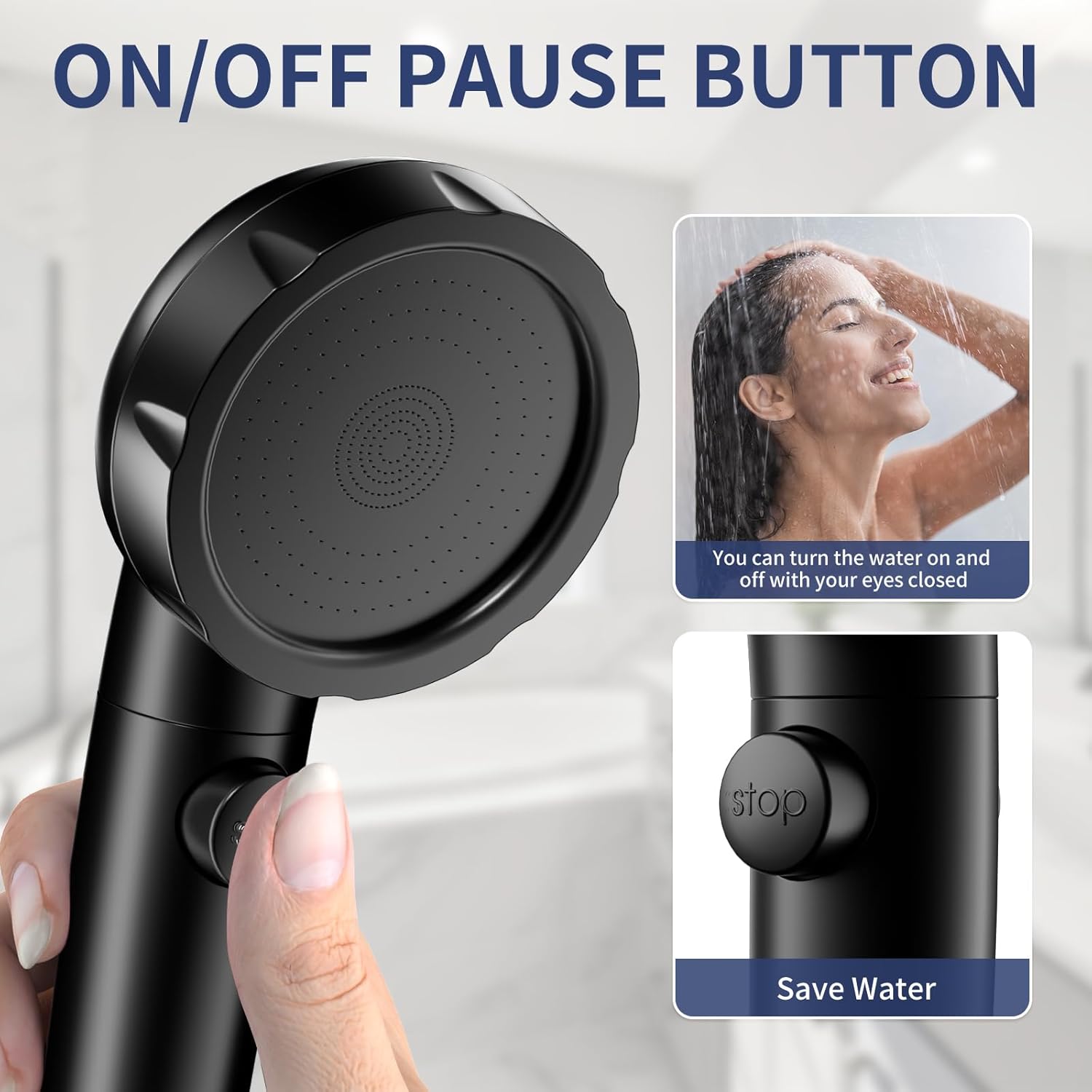 High - Pressure Camper Showerhead – Handheld with Hose, Detachable Filter & On/Off Switch - THEONESHOWER