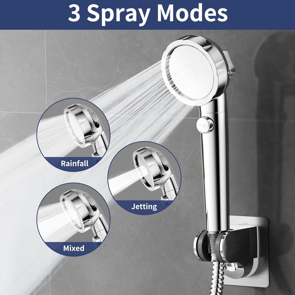 High - Pressure Camper Showerhead – Handheld with Hose, Detachable Filter & On/Off Switch - THEONESHOWER