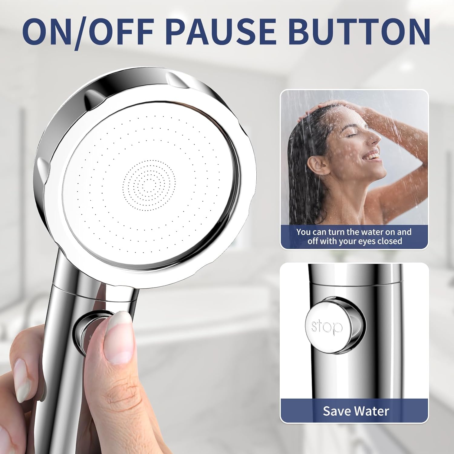 High - Pressure Camper Showerhead – Handheld with Hose, Detachable Filter & On/Off Switch - THEONESHOWER