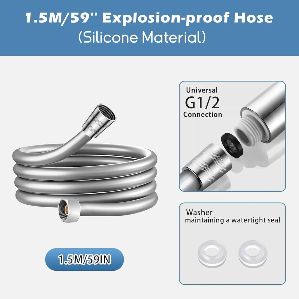 High Pressure Handheld RV Shower Head with Hose – 5+1 Spray Modes, Water Saving & On/Off Switch - THEONESHOWER