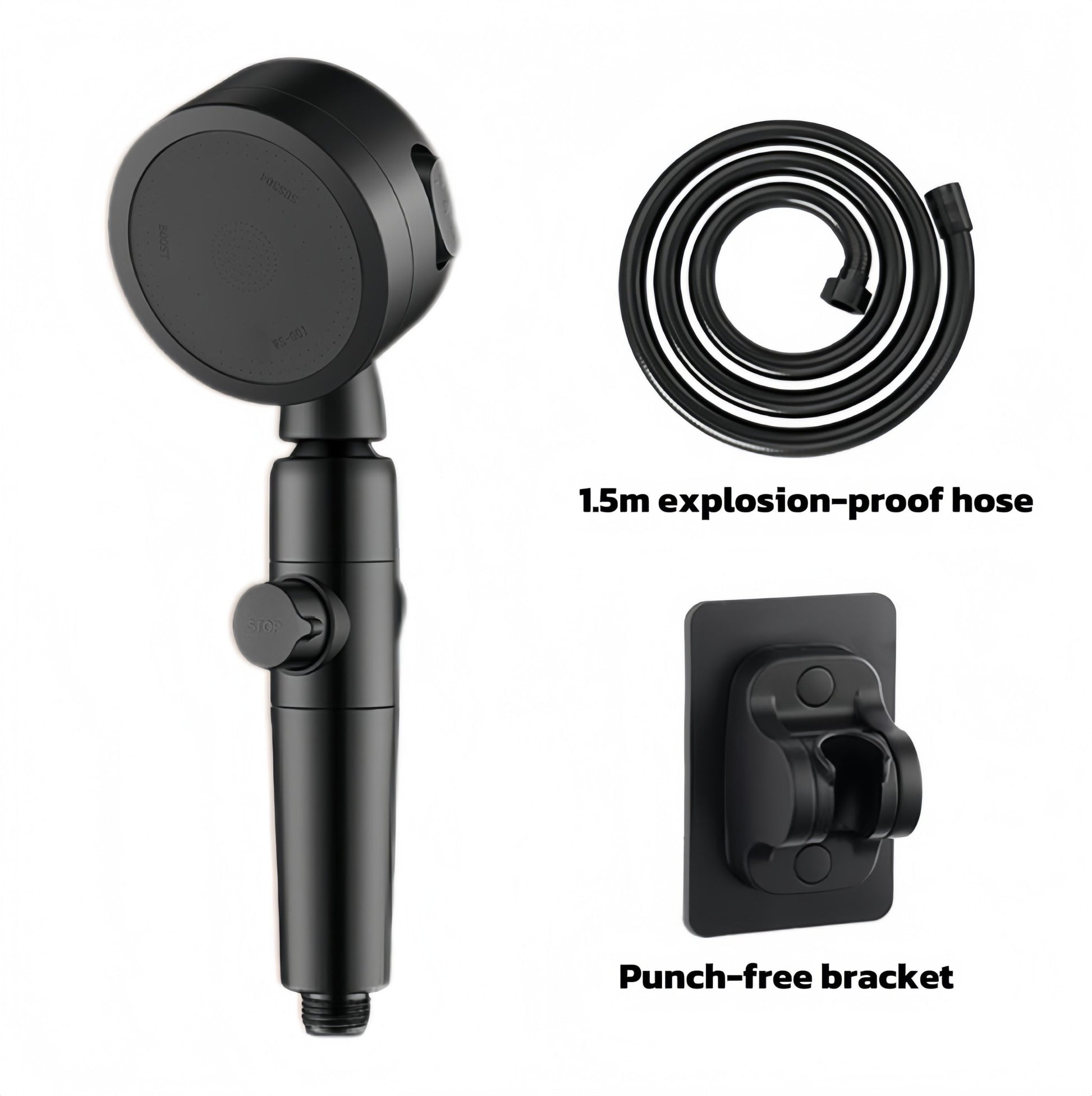 High Pressure Handheld Shower Head with 5 FT Hose and On/Off Switch - THEONESHOWER