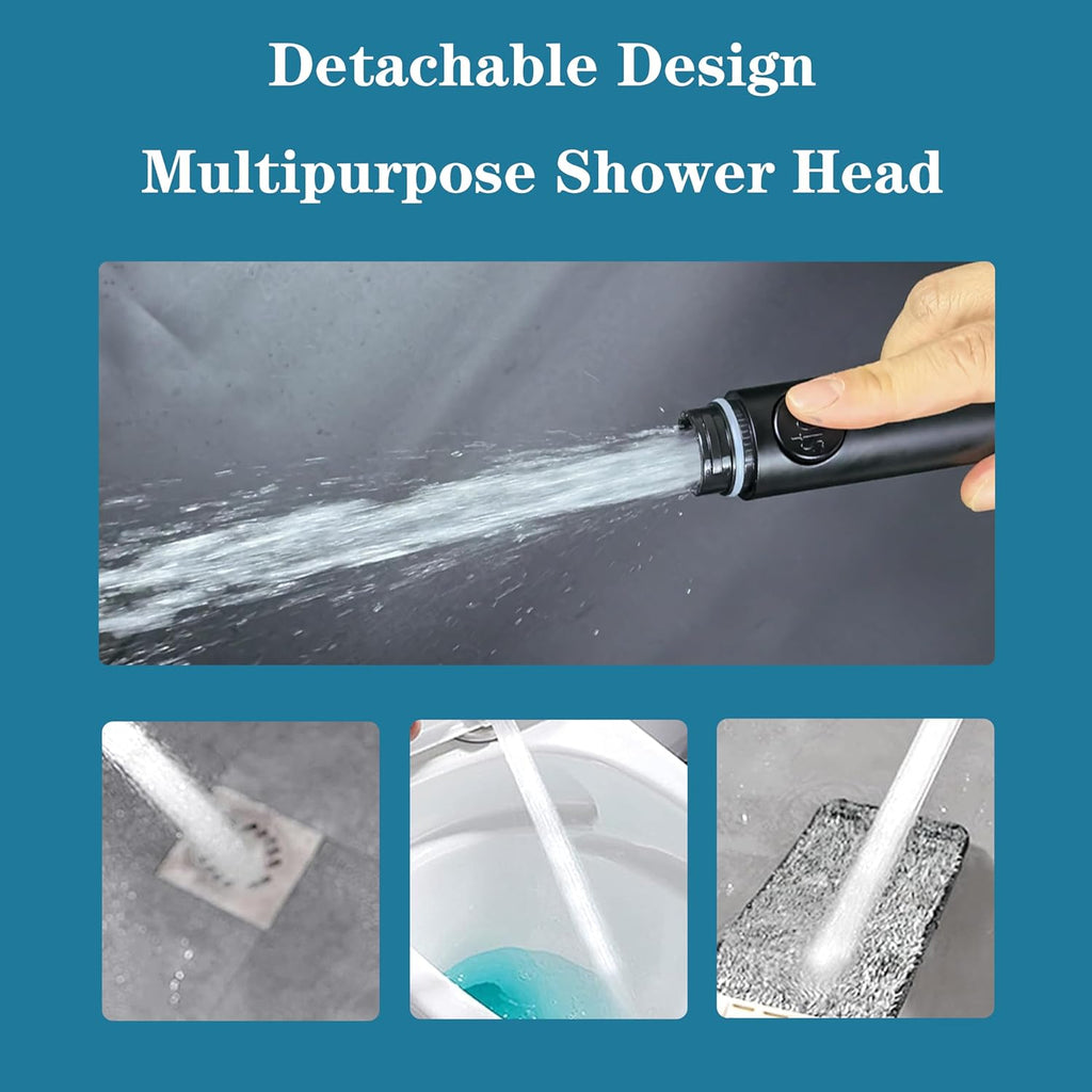 High - Pressure Handheld Shower Head with 5 Spray Patterns, Hose & On/Off Switch - THEONESHOWER