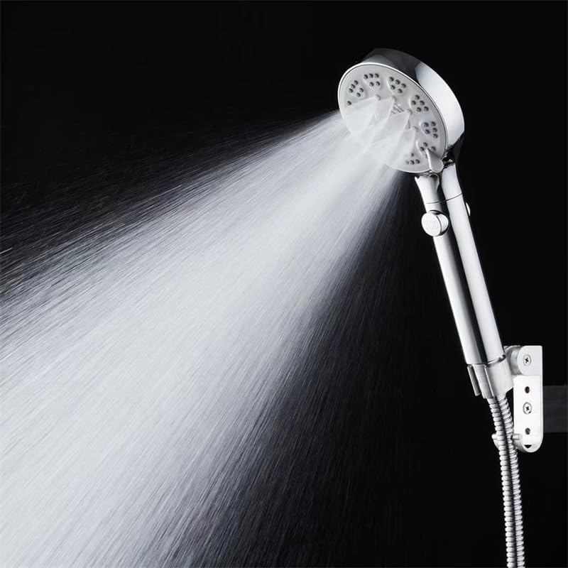 High - Pressure Handheld Shower Head with 5 Spray Patterns, Hose & On/Off Switch - THEONESHOWER
