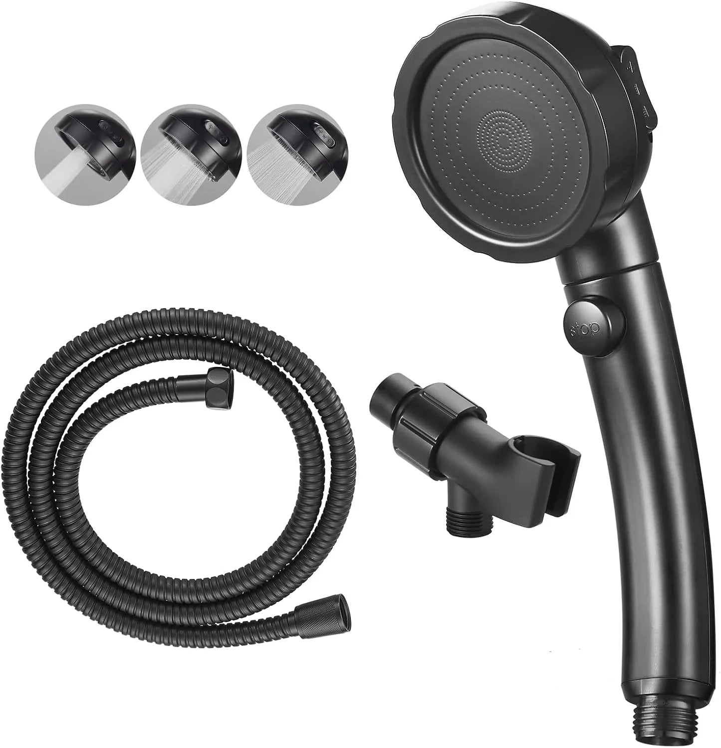 High Pressure Handheld Shower Head with Hose – 3 Spray Modes, ON/OFF Pause Switch, Adjustable Bracket, Removable RV & Camper Shower Wand - THEONESHOWER