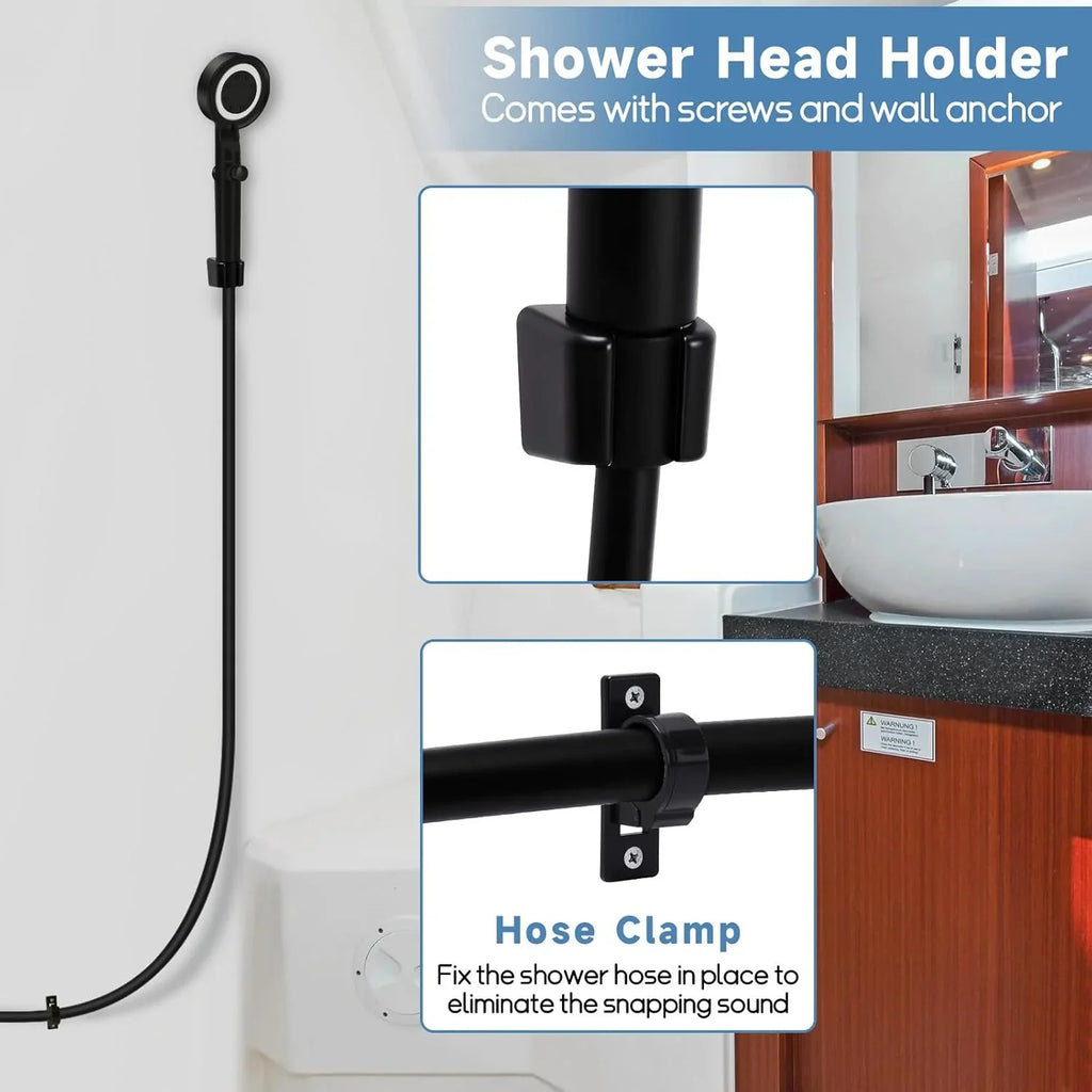 High Pressure RV Shower Head with Hose, 5+1 Spray Modes, Water Saving & On/Off Switch - THEONESHOWER