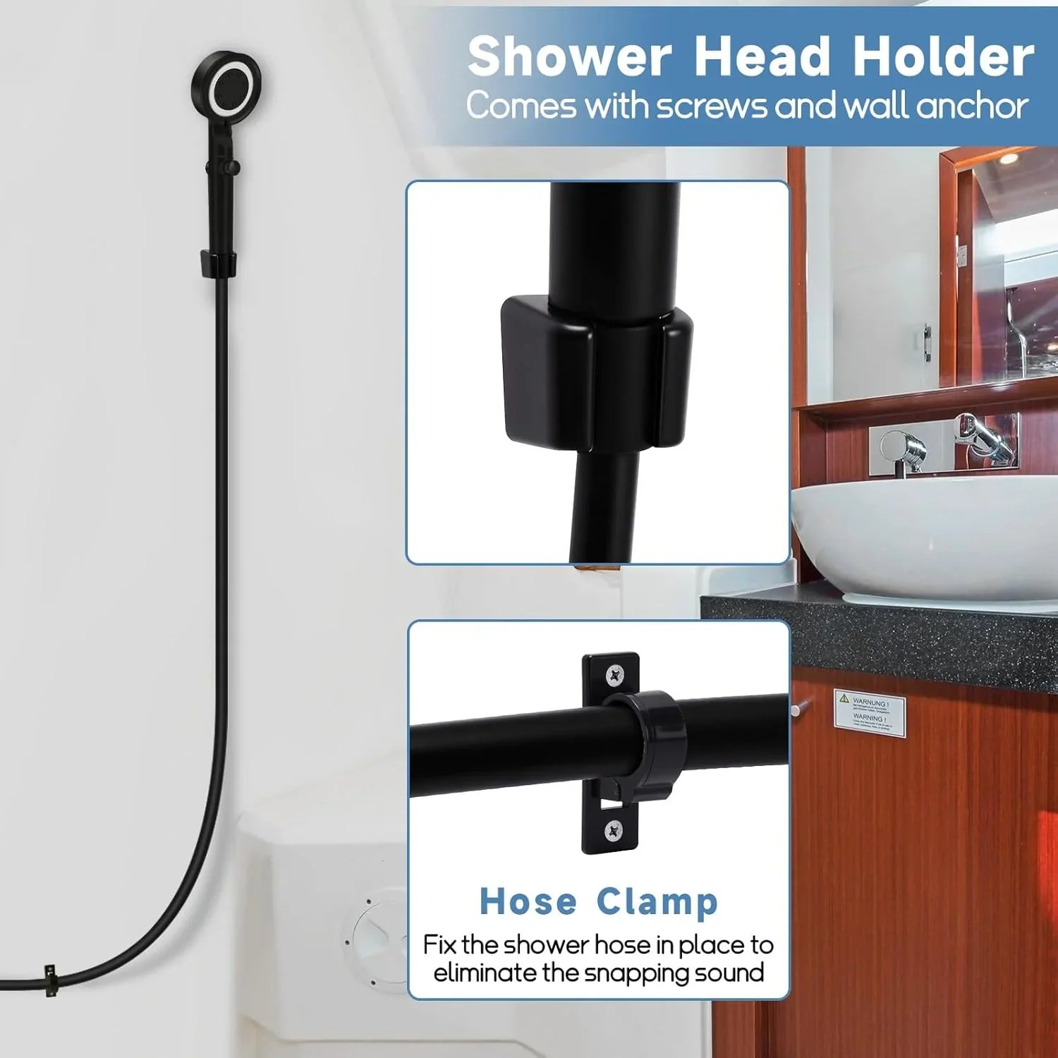 High Pressure RV Shower Head with Hose, 5+1 Spray Modes, Water Saving & On/Off Switch - THEONESHOWER