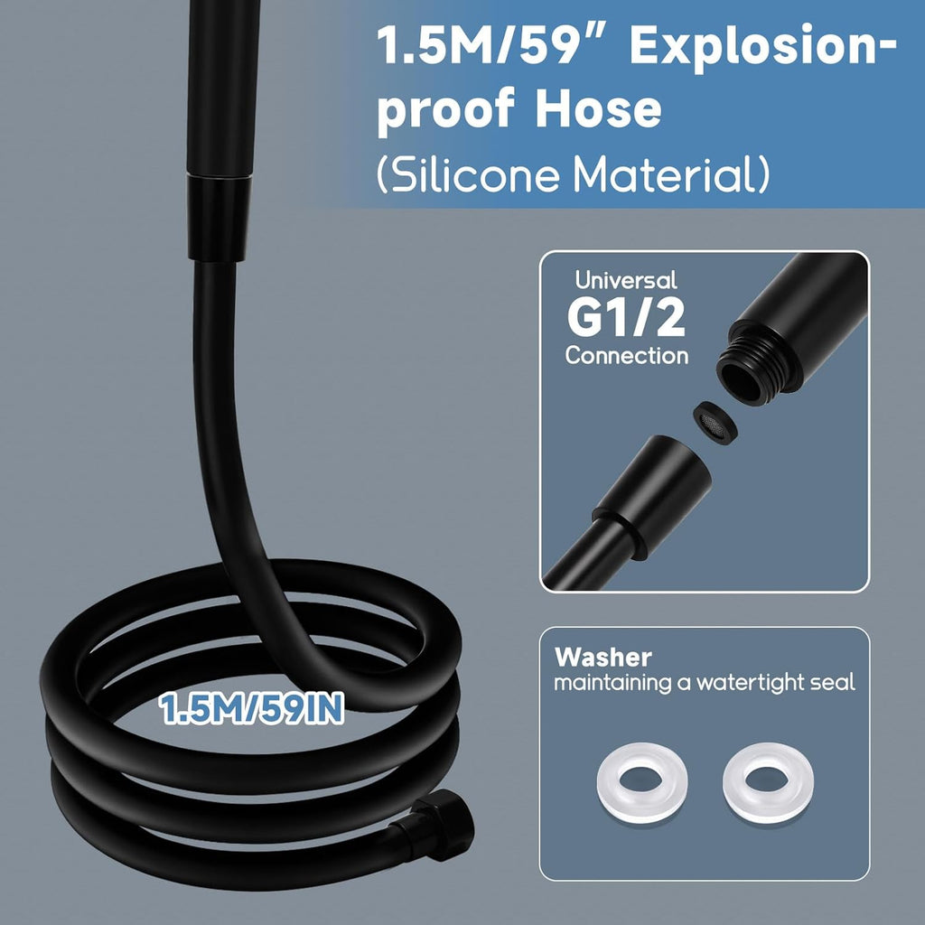 High Pressure RV Shower Head with Hose, 5+1 Spray Modes, Water Saving & On/Off Switch - THEONESHOWER