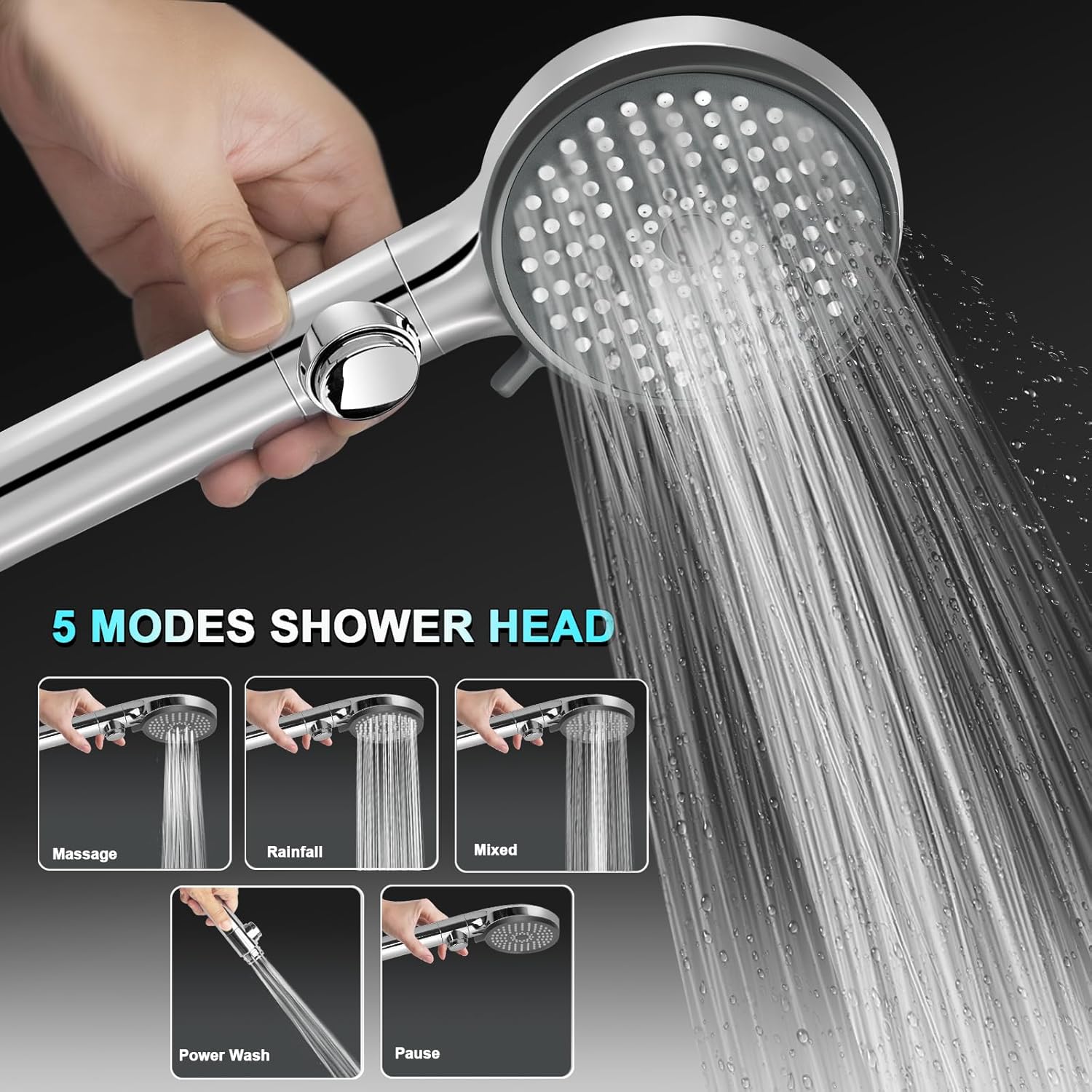 High - Pressure RV Shower Head with Hose – Handheld for RVs, Campers & Trailers - THEONESHOWER