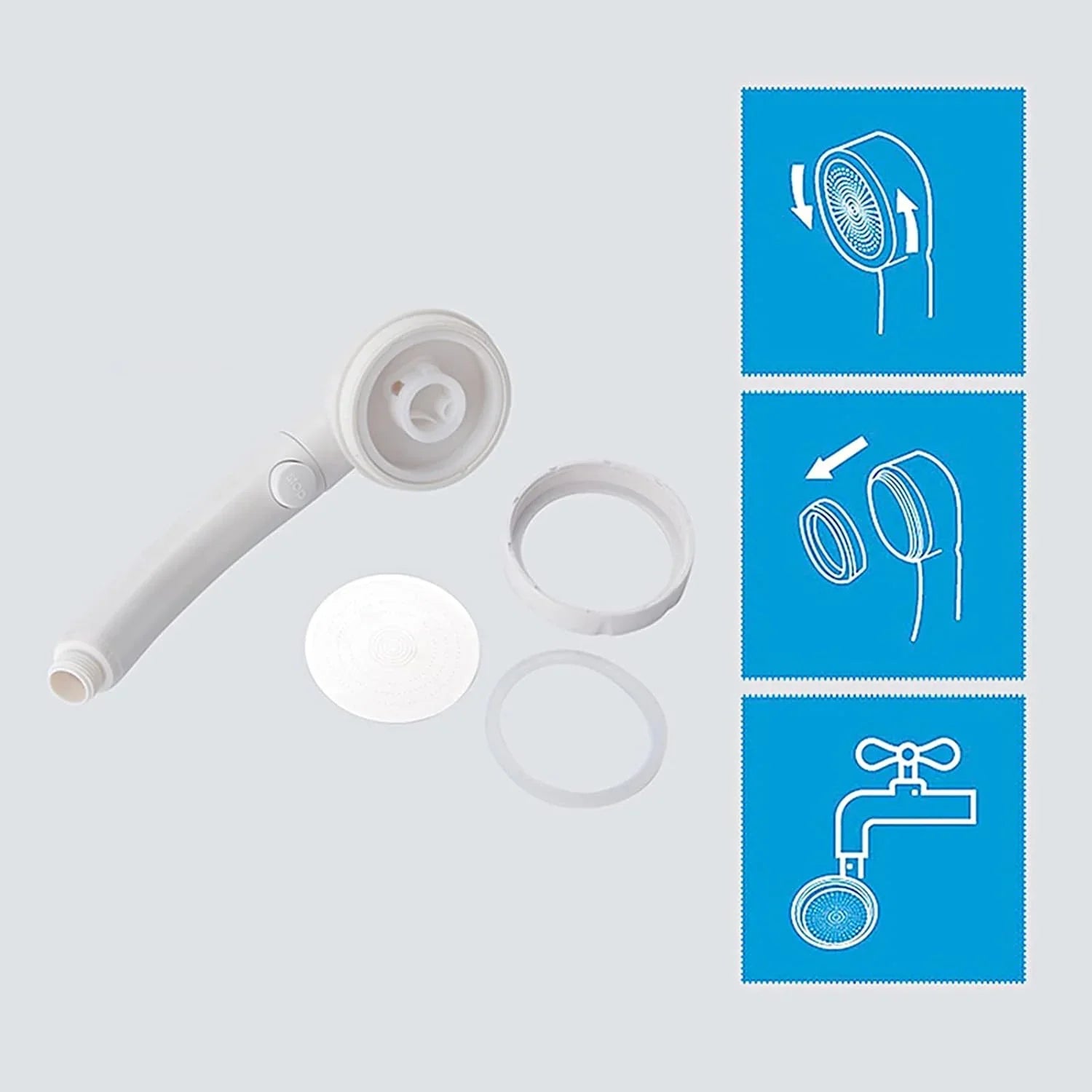 Portable Handheld Shower Head for Camper – High Pressure, 3 Spray Modes, ON/OFF Pause Switch, Removable Wand with Adjustable Bracket - THEONESHOWER