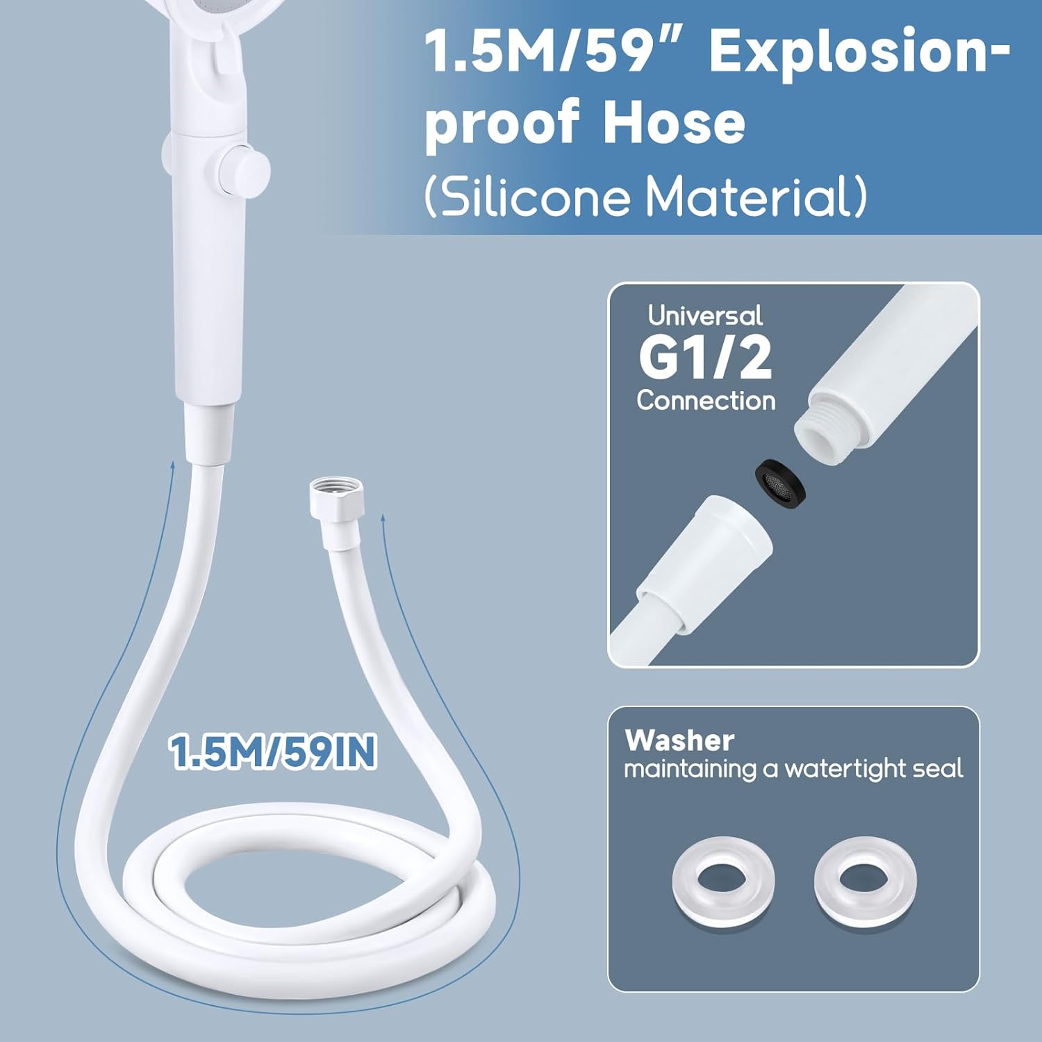 RV Shower Head with Hose, 5+1 Spray Modes, Water Saving, On/Off Switch - THEONESHOWER