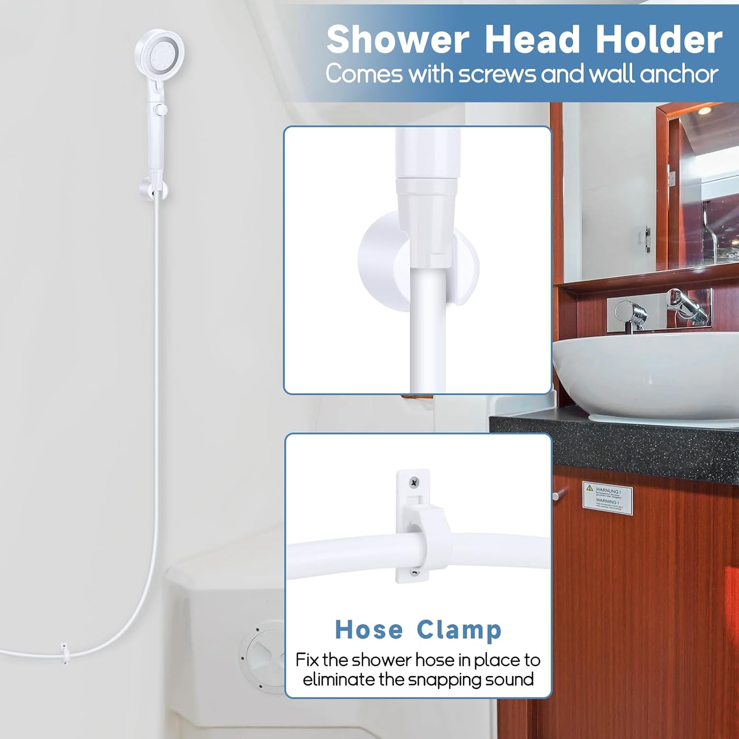 RV Shower Head with Hose, 5+1 Spray Modes, Water Saving, On/Off Switch - THEONESHOWER