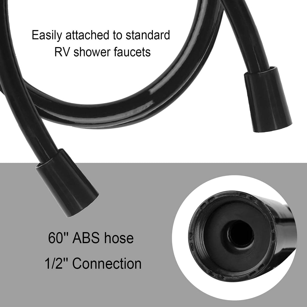 Black RV interior shower faucet with handheld
